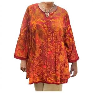 NEW ON THE PLUS SIDE notched v-neck anaise tunic - plus in otps fall pendants